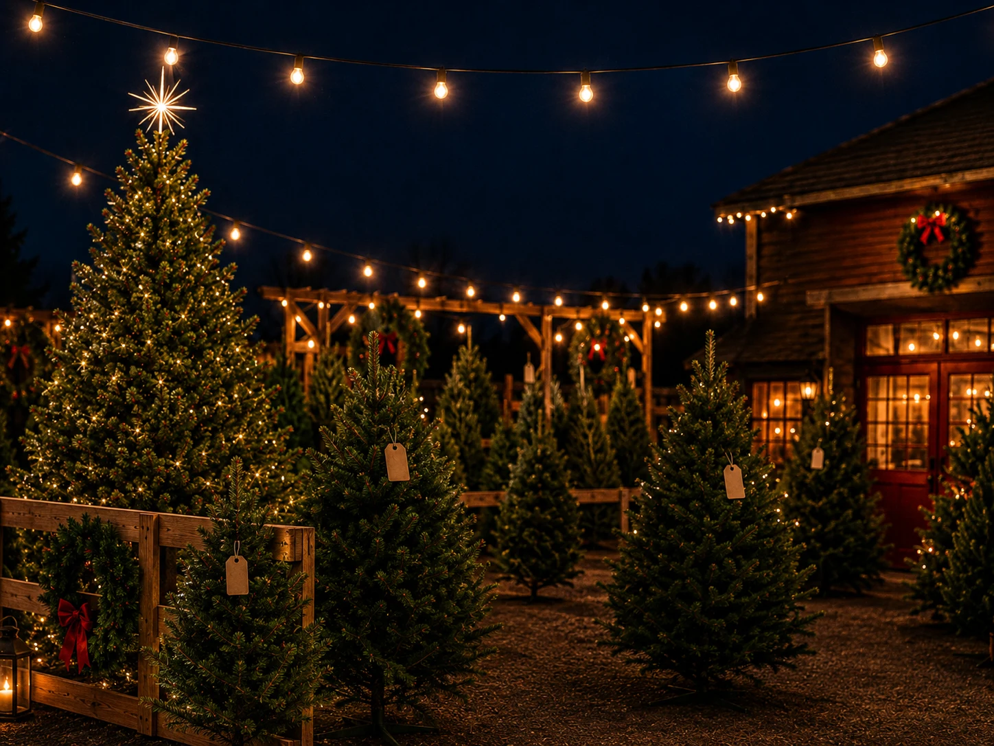 Promotional graphic for the Levittown Fire Company Christmas Tree Sale Fundraiser